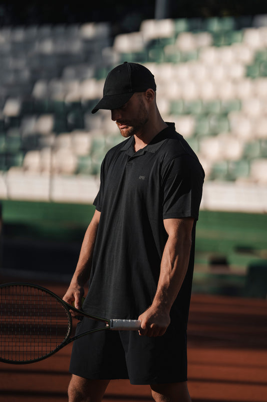 apríshield black lyocell polo